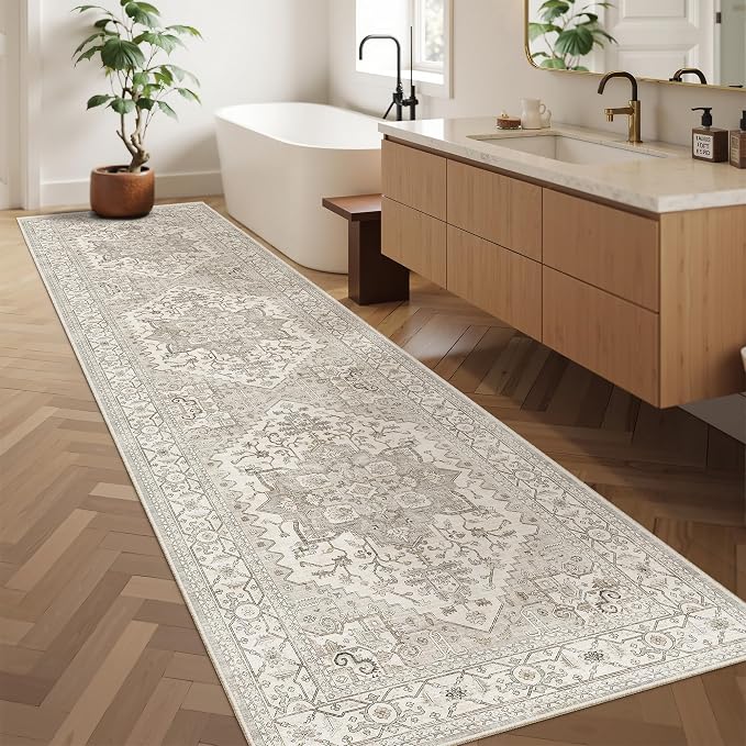 Madane Hallway Runner Rug 2'6''x10' Kitchen Runners Vintage, Soft Low Pile - Image 4