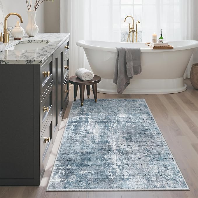 Soalmost Abstract 3x4 Rugs, Small Washable Area Rug by Soalmost