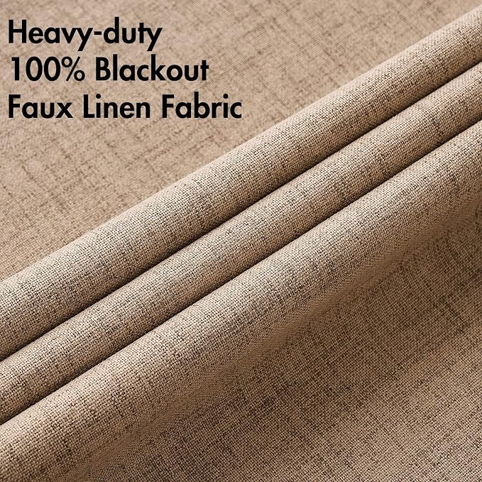 MIULEE 100% Blackout Linen Curtains - Image 5