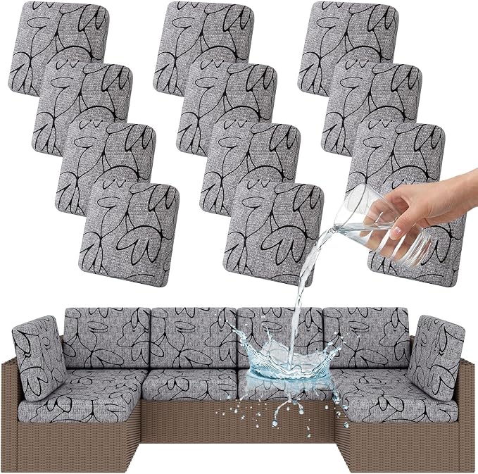 Smiry Waterproof Patio Cushion Covers, Stretch Outdoor Furniture Covers | Couch by Smiry