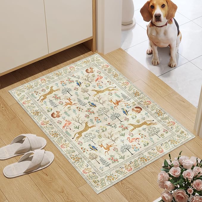 DUKINO 2x3 Entryway Rug, Washable Door Mat Animal Rug - Image 3