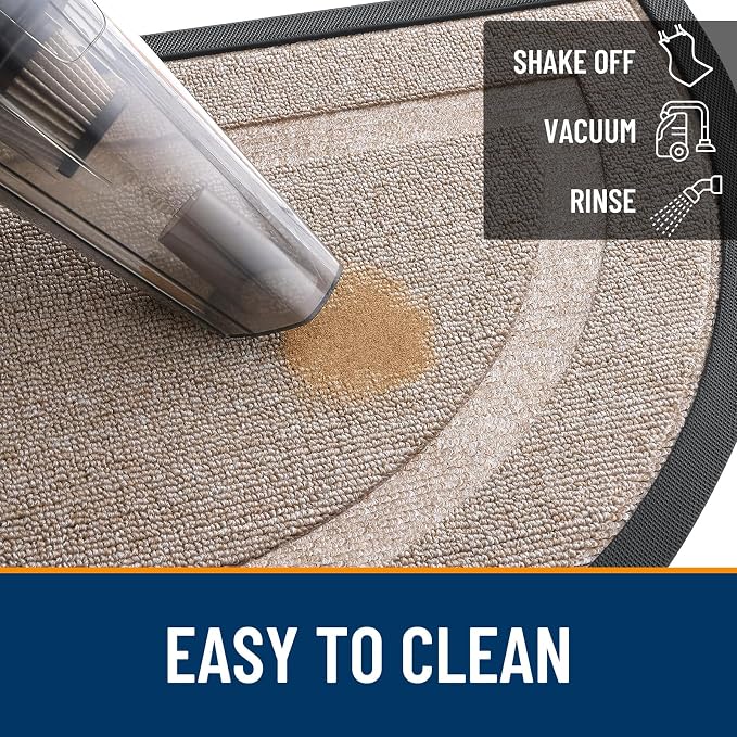 OLANLY Half Circle Front Door Mat Outside 33x21 All-Season Rubber Doormat | - Image 5