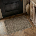 2x3 Brown Linen Look Washable Area Rug by HUGEAR