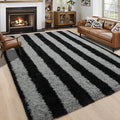 6x9 Large Black and Grey Fluffy Area Rug Non-Slip by ModernHomeDecor