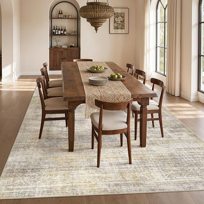 cotiled Boho 9x12 Area Rug for Living Room: Large Moroccan Washable Rug | Solve - Image 7
