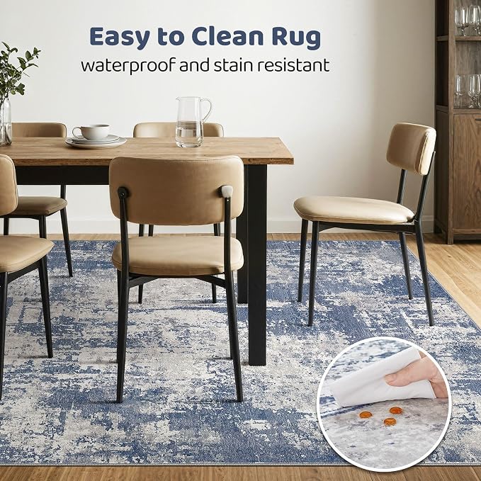 LOONGRUG 9x12 Area Rug Washable Large Neutral Modern Living Room Rugs | - Image 6