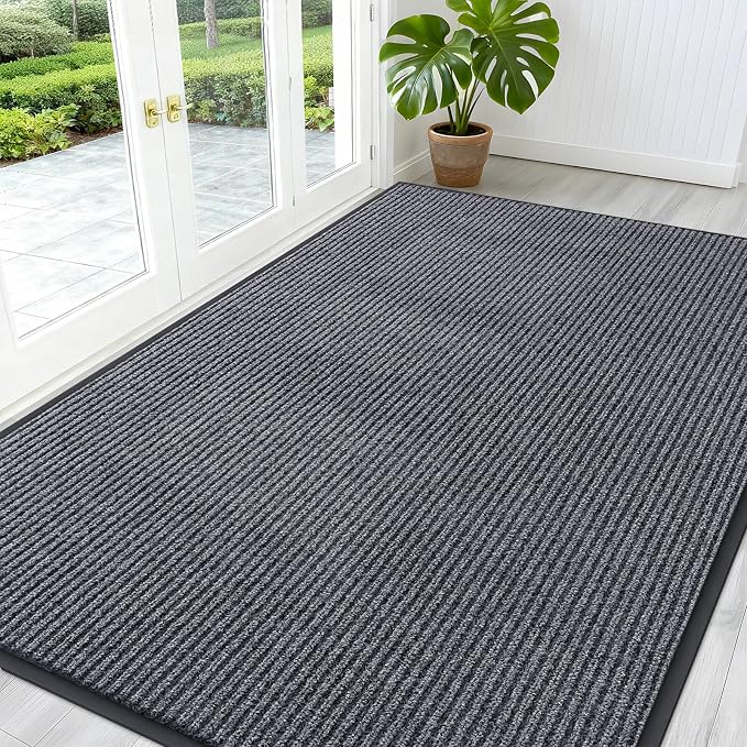 OLANLY Front Door Mat 59x40, Waterproof Heavy-Duty Indoor Outdoor Doormat | Grey by OLANLY