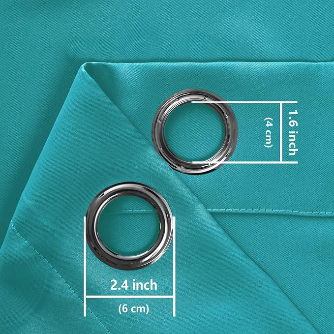 Blackout Curtains for Bedroom, Peacock Teal, 52 x 30 Inch, 2 Panels | Thermal - Image 9