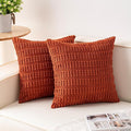 Aegero Pack of 2 Corduroy Decorative Throw Pillow Covers 16x16 Inch, Rust | by Unknown