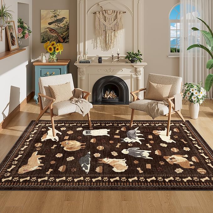 DUKINO 3x5 Rug, Washable Dog Bedroom Area Rug Soft Non Slip, Non-Shedding - Image 7