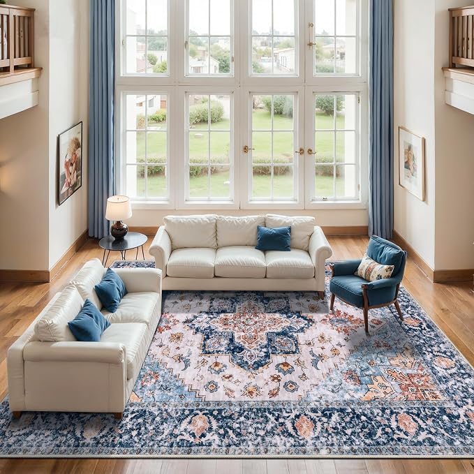 SERISSA 10x12 Washable Non Slip Boho Area Rug - Image 2