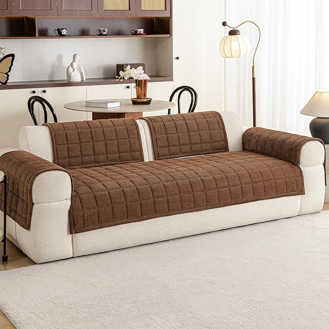 Velvet Couch Covers for Sectional Sofa Washable, Non-Slip L Shaped Sectional - Image 2