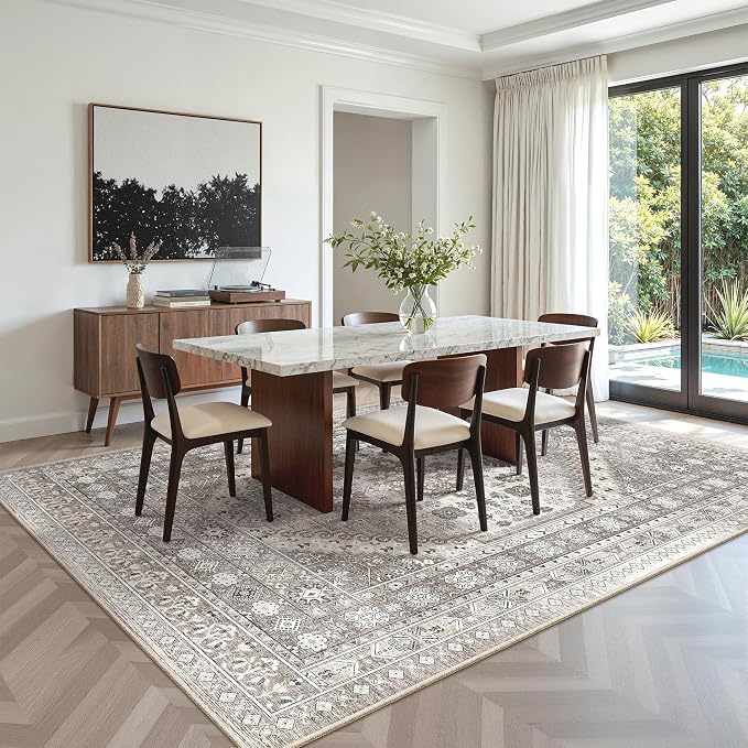 7x9 Area Rugs for Living Room, Large Washable Rug, Dining Room, Low Pile - Image 8
