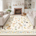 Soalmost Dog 9x12 Area Rugs for Living Room, Washable Animal Soft Rug Beige | by Soalmost