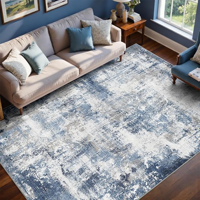 4x6 Ft Area Rugs for Living Room, Soft Non-Slip Washable Rugs Modern Abstract - Image 2