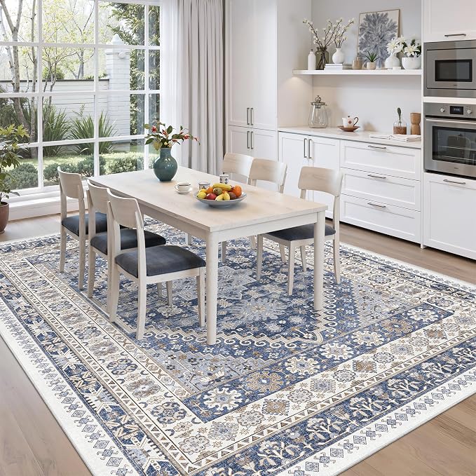 8x10 Area Rugs for Living Room, Large Washable Rug, Dining Room, Low Pile - Image 8