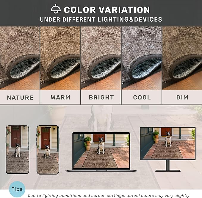 Boho Taupe Brown Living Room Rug 8x10 - Image 6