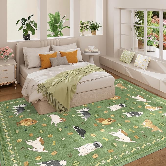 DUKINO 8x10 Area Rug, Washable Dog Rugs - Image 7