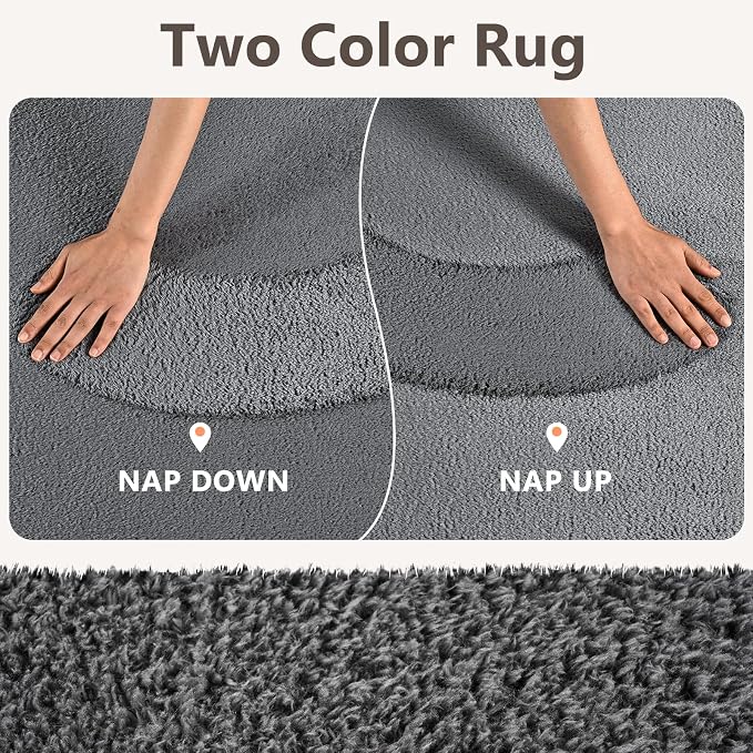 2x3 Dark Grey Solid Area Rug Washable Non-Slip Soft - Image 9
