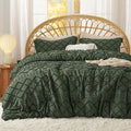 Bedsure California King Comforter Set - Olive Green Comforter, Boho Tufted Shabby Chic Bedding for Kids, 3 Pieces Vintage Farmhouse Bed Set for All Seasons, Fluffy Soft Bedding with 2 Pillow Shams