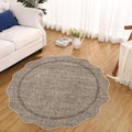 GarveeHome Scalloped Round Rugs 6Ft Washable Area Rug by GarveeHome
