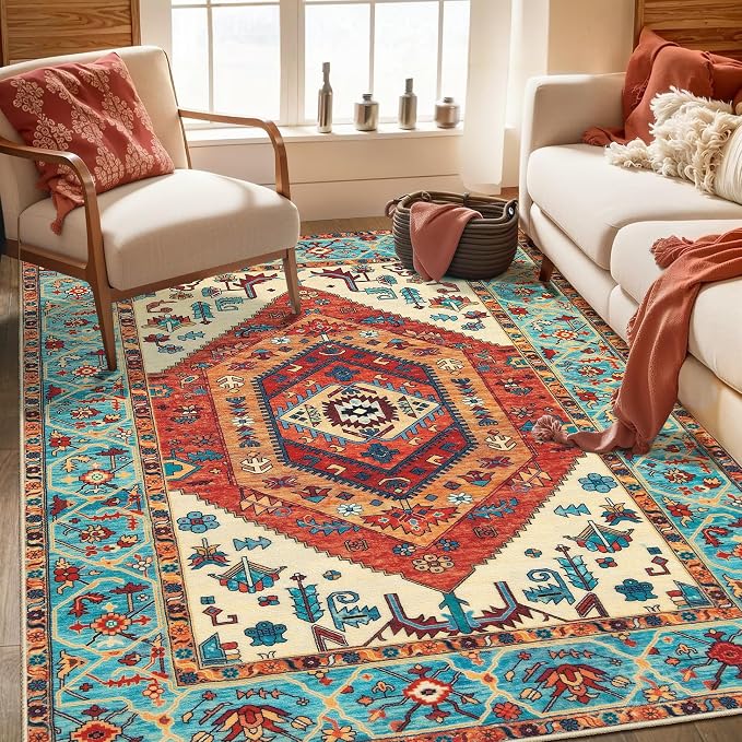 SERISSA 4x6 Washable Non Slip Boho Area Rug - Image 5