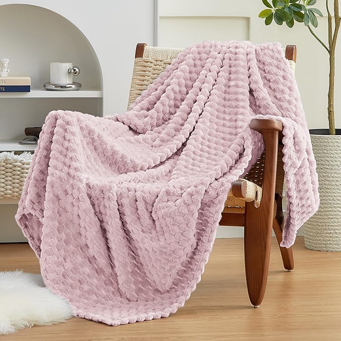 EXQ Home Gentle Soft Fleece Throw Blanket – Cozy Lightweight 3D Imitation by EXQHomeTexitleCoLtd