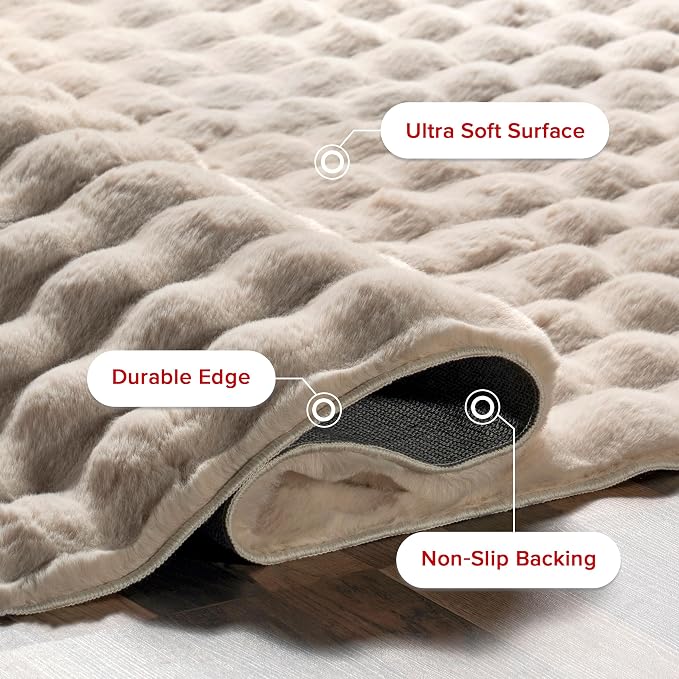 nuLOOM Jeni Beige Checkered Washable Area Rug - Image 5