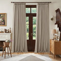 Dark Flax 108 Inch Pinch Pleat 100% Blackout Drapes 2 Panels Set | Greige by Twodrapes