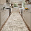 Soalmost Washable 4x10 Hallway Runner Rug Non-Slip Kitchen Entry Rugs Brown | by Soalmost