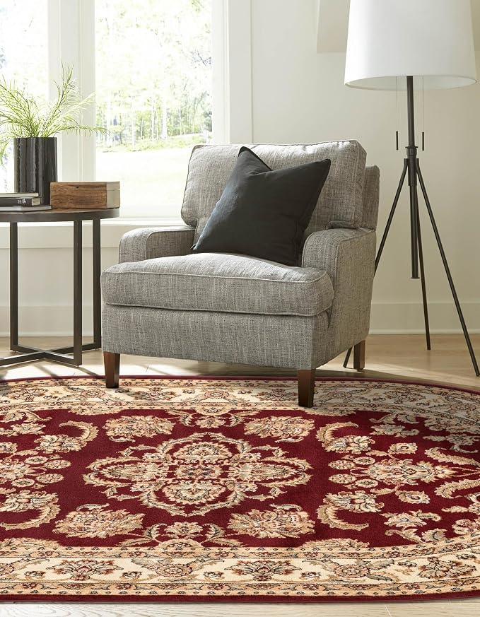 Rugs.com Aditi Collection Rug – 5x8 Oval Red Medium-Pile Rug Perfect - Image 4