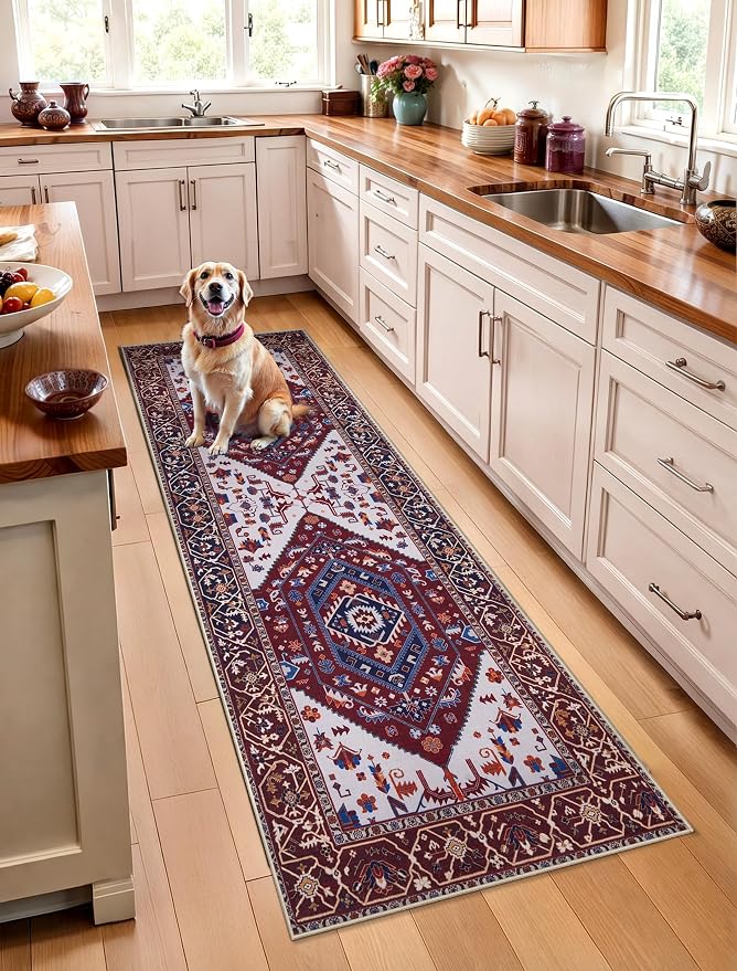 SERISSA 2x6 Washable Non Slip Boho Runner Rug by SERISSAHomeDecorCollection