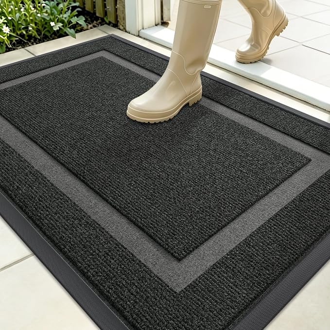 OLANLY Front Door Mat Outside 35x23, All-Season Heavy-Duty Rubber Doormat | by OLANLY