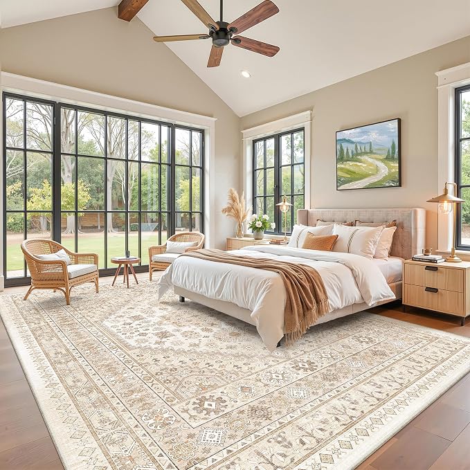 12x15 Area Rugs for Living Room, Large Washable Rug, Dining Room, Low Pile - Image 9
