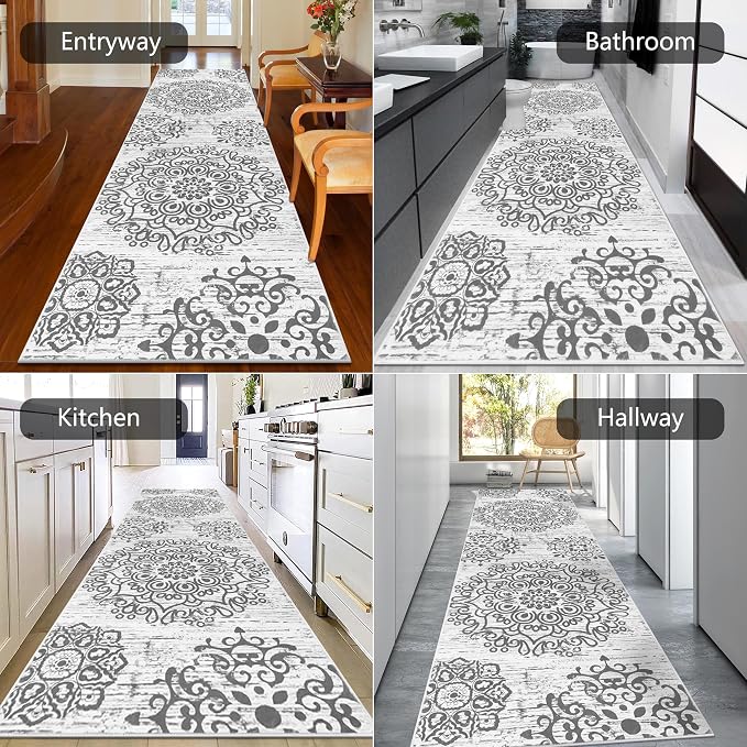 HEBE Hallway Runner Rug 3'x10', Washable Non Slip Kitchen Rug Runner | Soft - Image 6