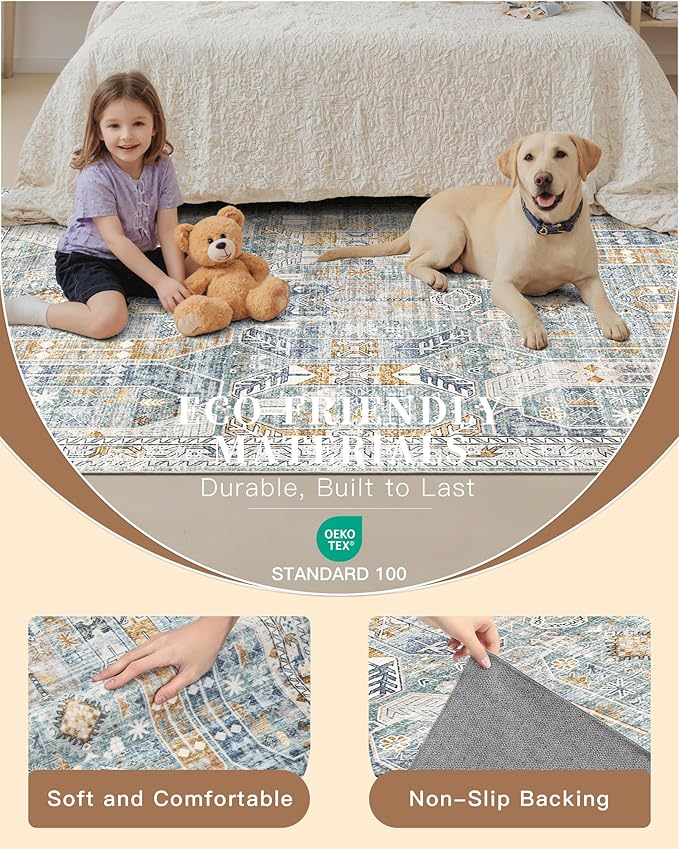 Madane Washable Area Rug 2x3 Small Entryway Rugs Non-Slip, Low Pile Floor Carpet - Image 5
