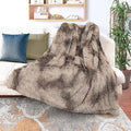 Tuddrom Decorative Extra Soft Faux Fur Blanket Twin Size,Solid Reversible Fuzzy Lightweight Long Hair Shaggy Blanket,Fluffy Plush Fleece Comfy Microfiber Throw Blanket for Couch Sofa Bed,Tie Dye Brown
