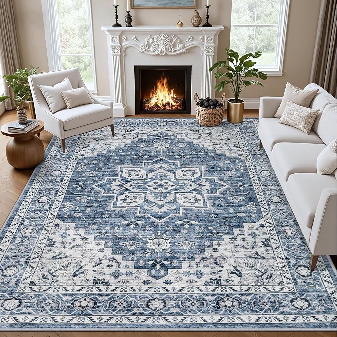 5x7 Area Rugs Living Room: Washable Vintage Rug by EXPEDIX