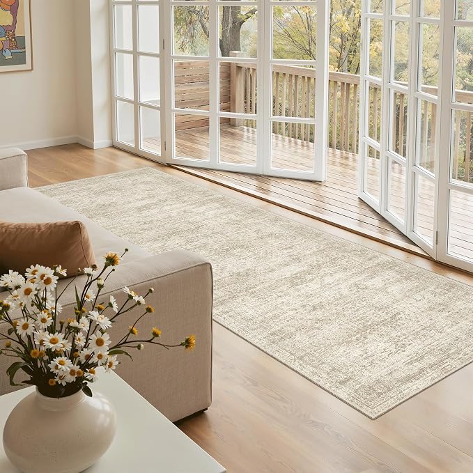 Soalmost Runner Rug 2x5 Washable Non-Slip Kitchen Entry Runners Beige | Soft - Image 2