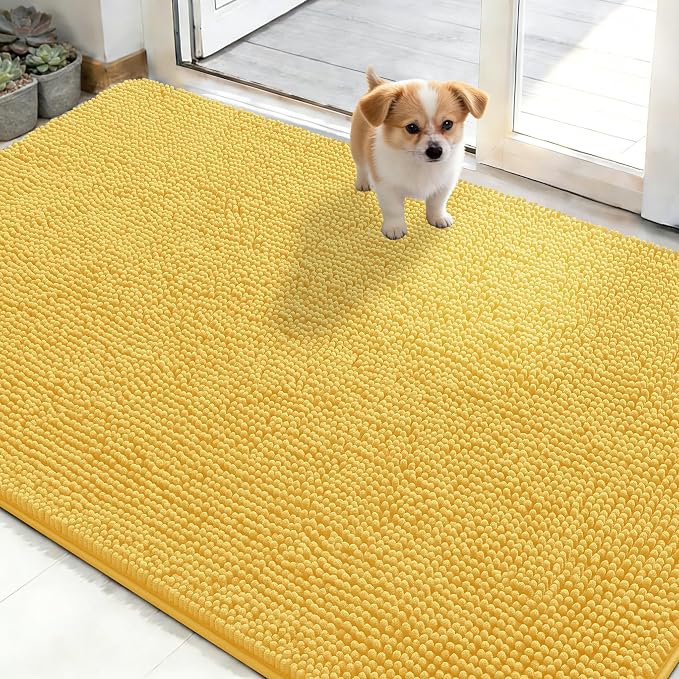 OLANLY Dog Door Mat for Muddy Paws 48x30, Super Absorbent Chenille Mud Mat | by OLANLY