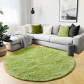 Grass Green Round Rugs 5ft for Bedroom Living Room, Fluffy Circle Area Rug for by ONASAR