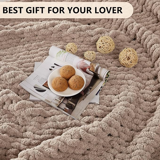 L'AGRATY Chunky Knit Throw Blanket - Image 6
