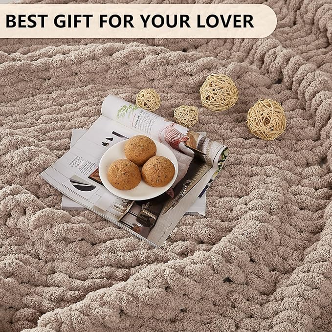 L'AGRATY Chunky Knit Throw Blanket - Image 7
