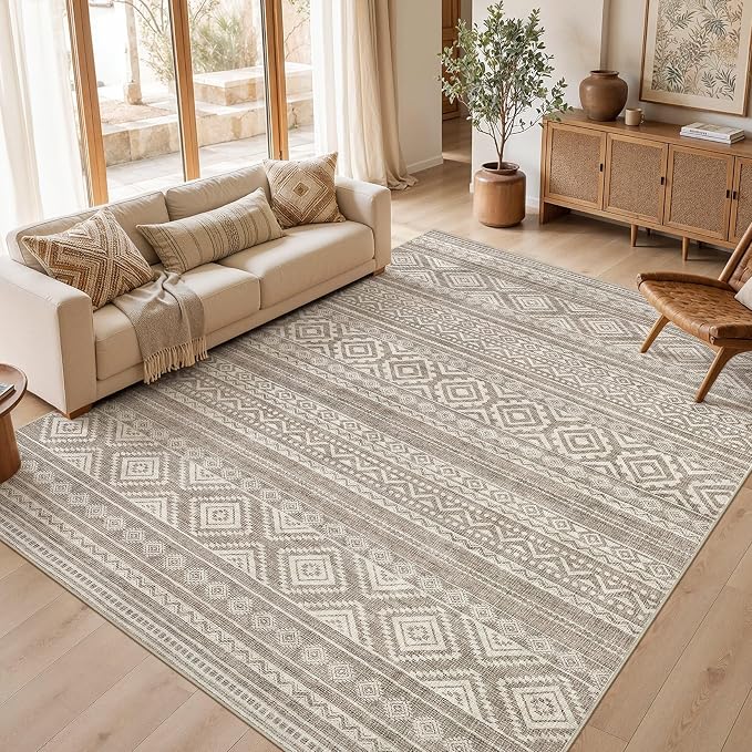 cotiled Boho 7x10 Area Rug for Living Room: Large Moroccan Washable Rug | Solve by COTILED