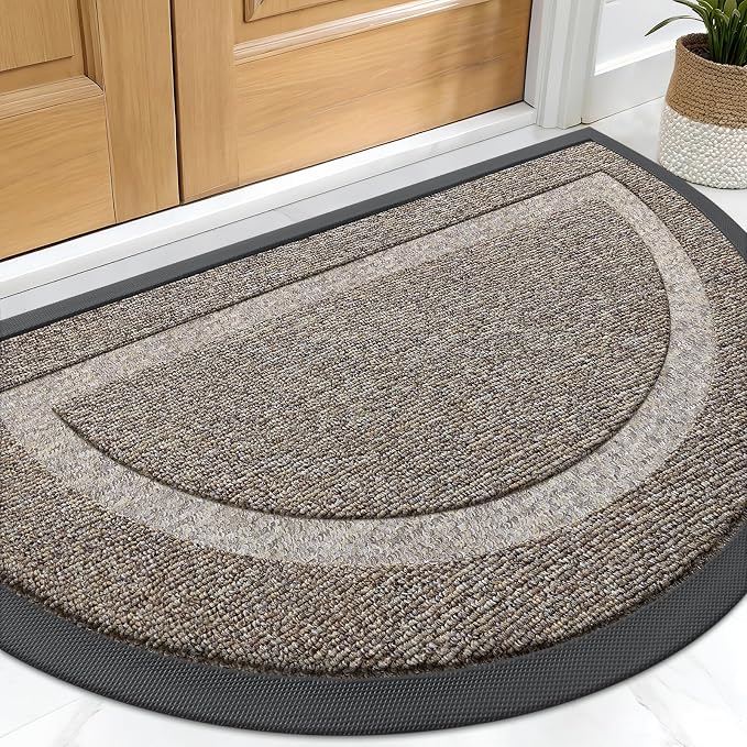 OLANLY Half Circle Front Door Mat Outside 33x21 All-Season Rubber Doormat | by OLANLY
