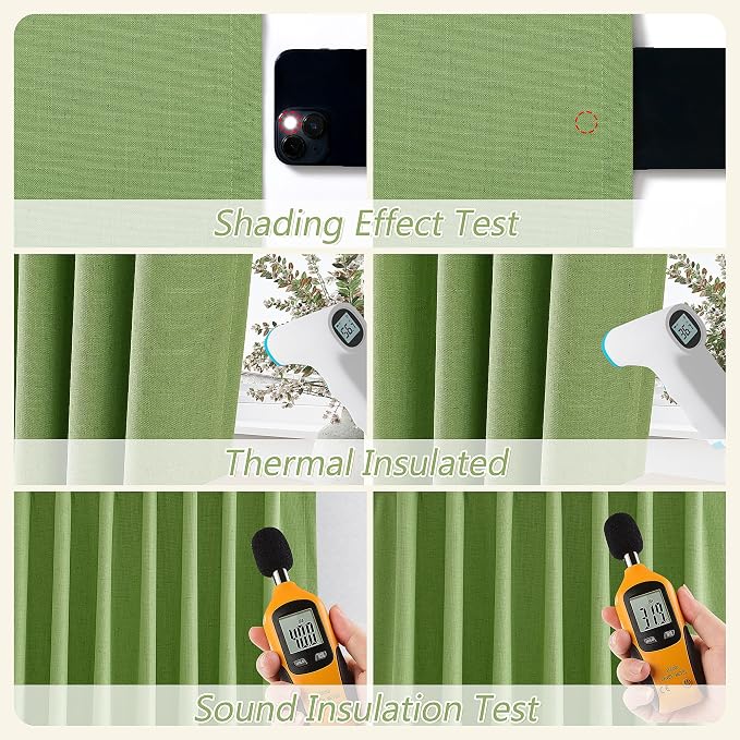 100% Blackout Curtains 96 Inch Length 2 Panels Set - Image 6
