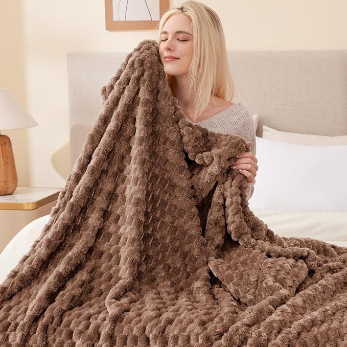 EXQ Home Gentle Soft Fleece Throw Blanket – Cozy Lightweight 3D Imitation - Image 6
