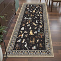 Black Floral Hallway Runner Rug 2x6 by WelcometoBabovid