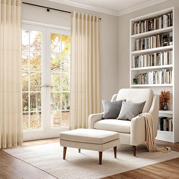 Tan Semi Sheer Curtains 72 Inches Long - Image 6