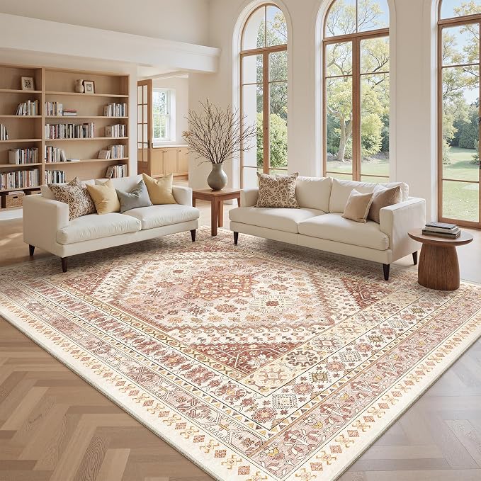 9x12 Area Rugs for Living Room, Large Washable Rug, Dining Room, Low Pile - Image 4